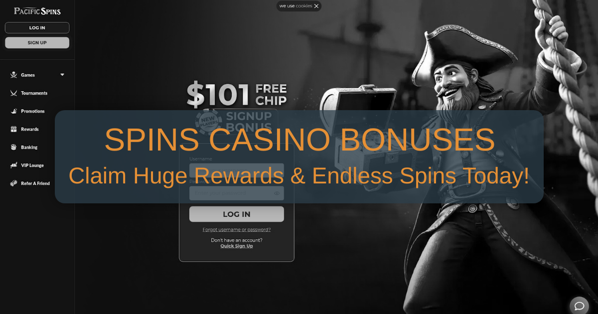 Pacifics Spins Casino Bonuses USA 2026 | $3000 + 150 Free Spins